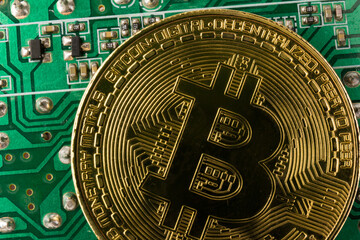 Fototapeta na wymiar New crypto currency, bitcoin and computer fee finance