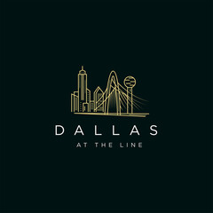 Fototapeta premium Dallas city building and landmark minimalist logo icon design template premium vector