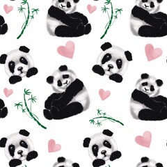 seamless pattern with panda © Оксана Федюшкина