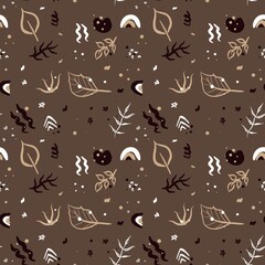 pattern of plants in brown tones