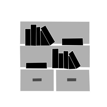 Icon bookcase graphic illustration web