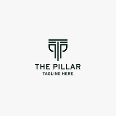 Letter TP Pillar logo initial design template premium vector