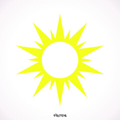 sun icon isolated on white background flat style