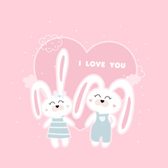 Cute card with bunnies.