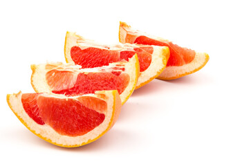 Grapefruit fruits isolated on white background. Grapefruit clipping path.