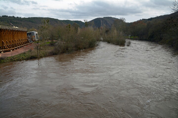 nahe-hochwasser bei bad kreuznach, Februar 2021