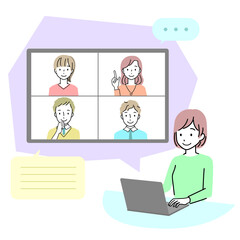オンライン会議　テレワーク