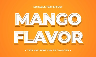 Mango font effect. Editable effect for font and graphic with yellow color concept.