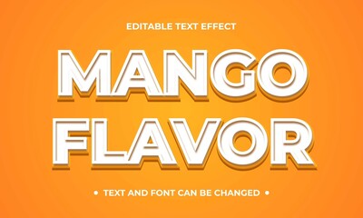 Mango font effect. Editable effect for font and graphic with yellow color concept.