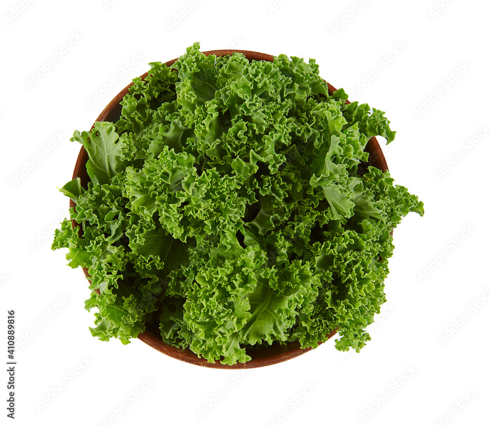 Poster fresh kale isolated on white background