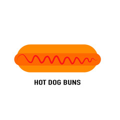 A hot dog buns icons on white background.