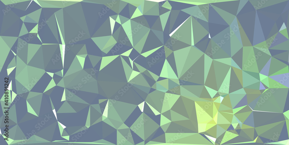 Poster abstract green triangle background. colorful gradient mosaic backdrop. geometric background for desi