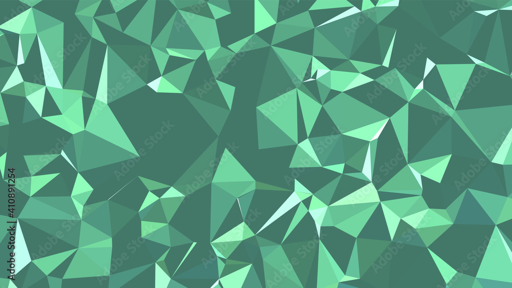 Poster abstract green triangle background. colorful gradient mosaic backdrop. geometric background for desi