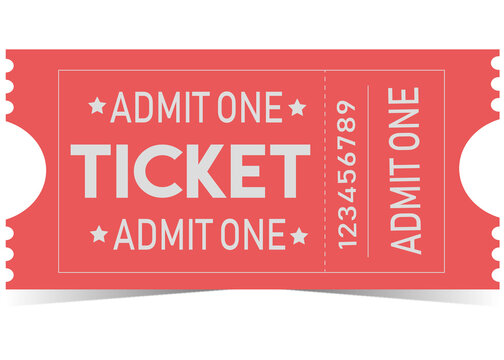 ticket pink admit one movie ticket cinema theatre ticket