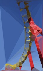 vivid red roller coaster on clear cloudless blue sky background structural 3D illustration design concept 