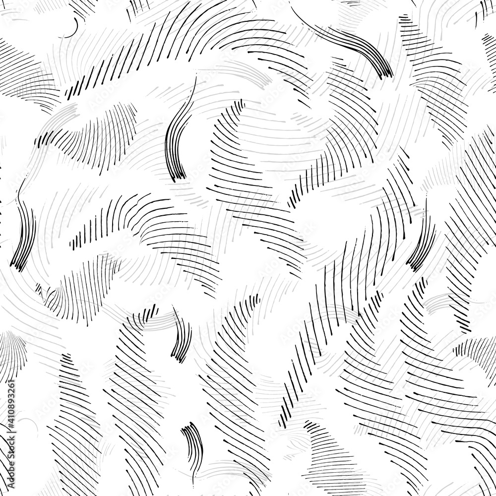 Poster seamless repeating pattern of different kinds of strokes