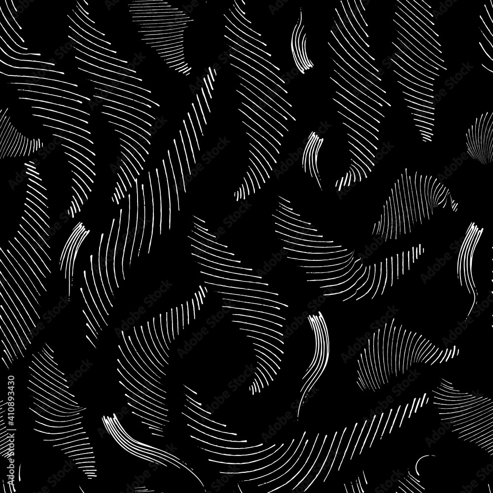 Poster seamless repeating pattern of different kinds of strokes