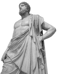 Marble statue of greek god Zeus isolated on white background. Antique sculpture of man with beard © Ruslan Gilmanshin