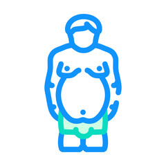 overweight prople color icon vector illustration