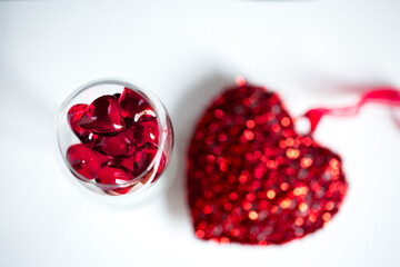 Valentine day hearts on the background