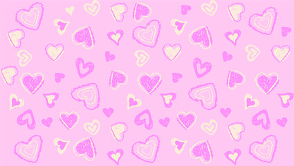Vector Illustration of A Cute Valentine's Day Heart Shape Decoration on Pink Background