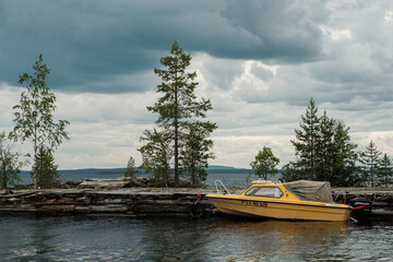 Fototapeta na wymiar View of the Middle Kuito lake in Kalevala