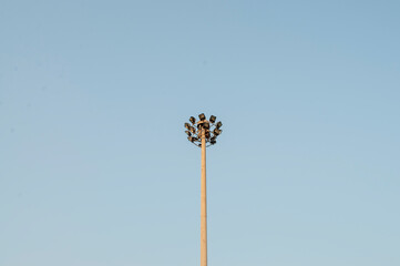 Spotlight pole in the sky background