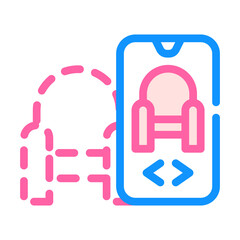 augmented reality app color icon vector illustration