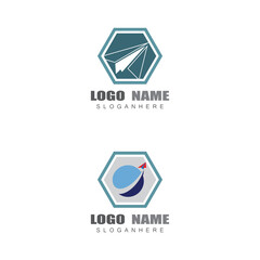 Paper plane logo vector illustration template