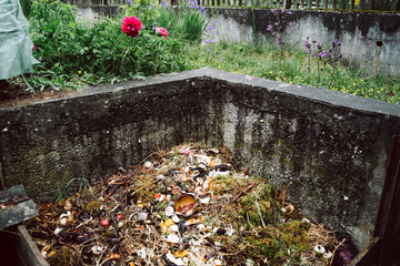 a big compost in the house garden
