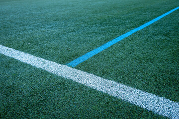 football playing field with lines and markers