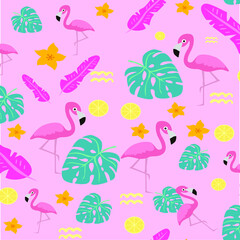 seamless pattern with Flamingo