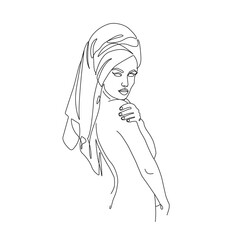 Woman Body Continuous Line Drawing. Female Figure Line Art Fashion Minimalist Ilustration. Woman Body Vector Illustration. Good for Prints, T-shirt, Banners, Slogan Design Modern Graphics Style