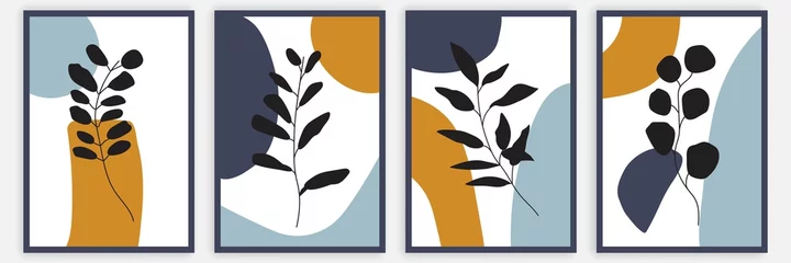 Vektor-Set botanischer Drucke Boho-Bohemian-Stil. Minimalistisches, trendiges, zeitgenössisches Design, perfekt für Wandkunst, Drucke, soziale Medien, Poster, Einladungen, Branding-Design. © Наталья Дьячкова