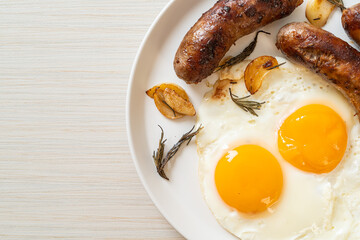 double fried egg with pork sausage