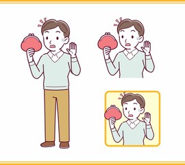 Young man dressed in blue