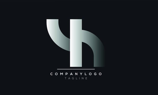 Abstract Letter Initial YH or HY Vector Logo Design Template