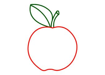 Mela rossa disegno da colorare