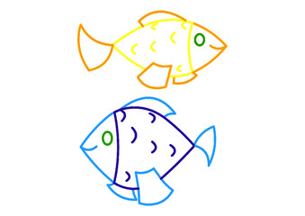 Pesci disegno da colorare