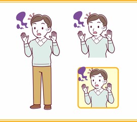 Young man dressed in blue