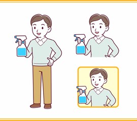 Young man dressed in blue