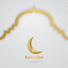 Ramadan Kareem greeting card design with islamic ornament background. Vector illustration