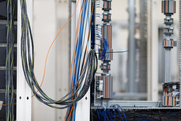 Closeup shot of control panel with wiring