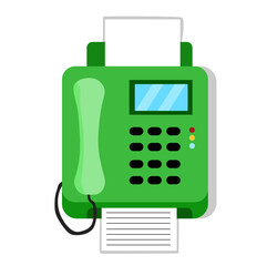 Vector illustration of a used fax machine