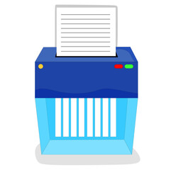 Vector illustration of a shredder that has been used