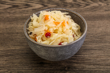 Sauerkraut with cranberry in the bowl
