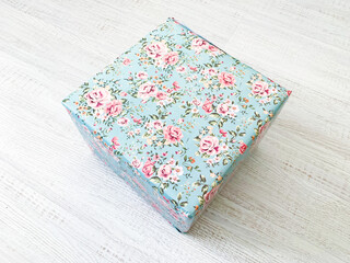 Big gift box in a beautiful package top view
