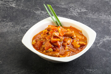 Meat goulash with vegetables
