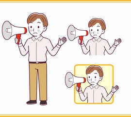 Young man in pink clothes