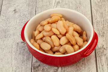 White beans kidney in the bowl